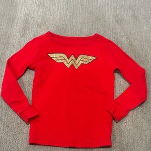 GAP Red Long Sleeve Tee with Gold Logo